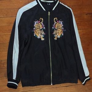 H&M Flower Tiger Bomber Jacket
